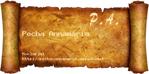 Pecha Annamária névjegykártya